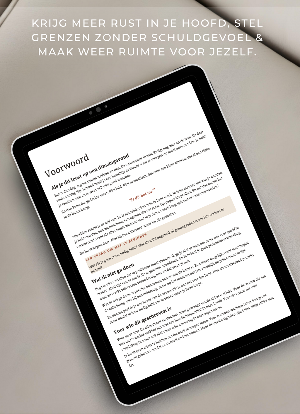 Zacht en Onwrikbaar, ebook over mental load en grenzen stellen voor vrouwen